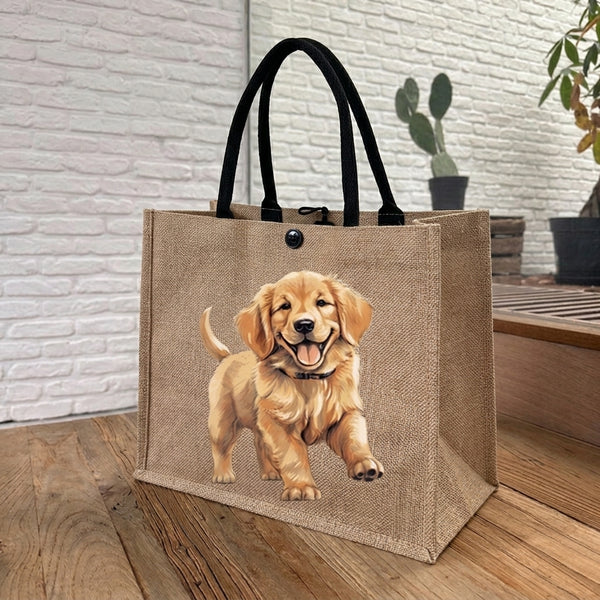 Golden retriever puppy tote bag